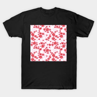 CUTE VALENTINES DAY VINTAGE RETRO PINK AND RED HEARTS AND FLORALS T-Shirt